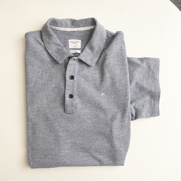Rag & Bone Slim Fit Cotton Blend Polo Men’s Size Large Gray - Picture 1 of 6